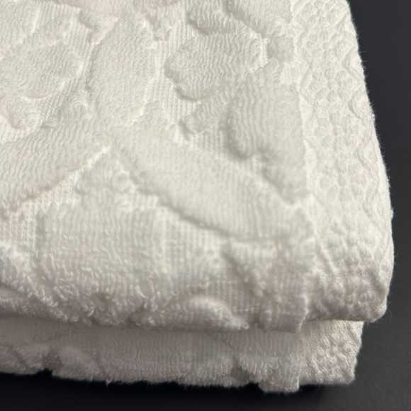 4pc CARO HOME 100% Cotton Kaleidoscope Print Bath Towel Set - Perugia White - Picture 4 of 9